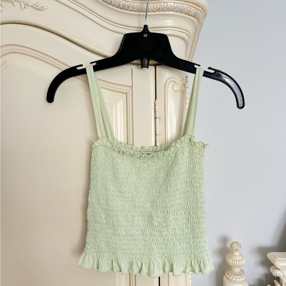 Sunday best by aritzia green polka dot top - Picture 3 of 3